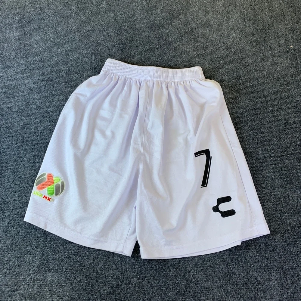 Charly Soccer Shorts Mens Medium White Excellent Liga MX #7 Athletic Training